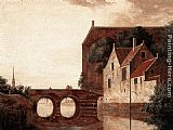 View of a Bridge by Jan van der Heyden